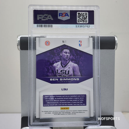 2016 Panini Contender Draft Picks Game Day Ben Simmons #1 PSA 9 Mint