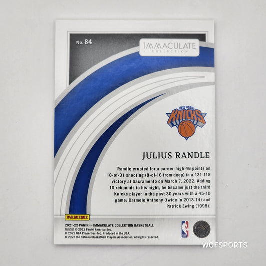 2021-22 Panini Immaculate 89/99 Julius Randle #84 NY KNICKS