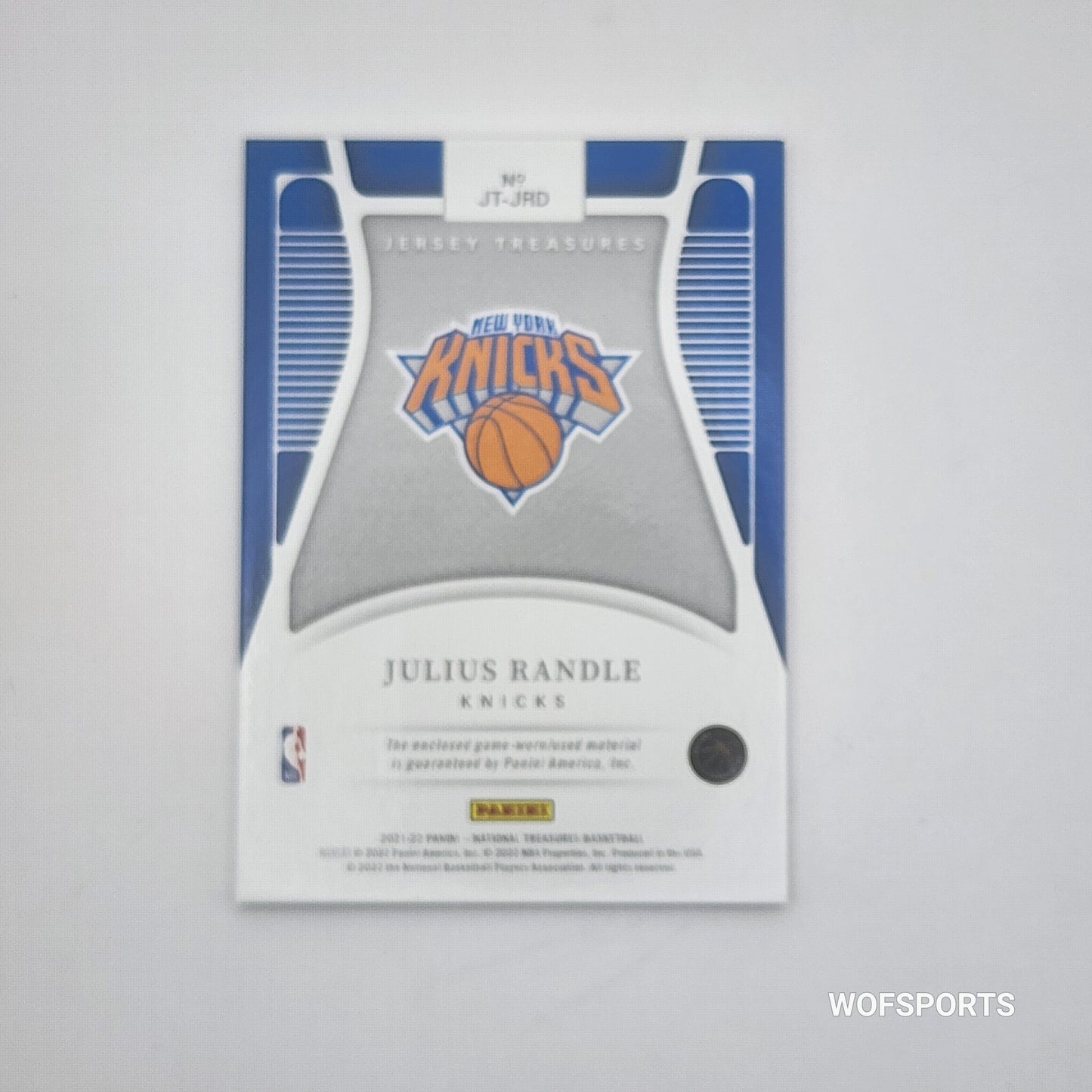 2021-22 Panini National Jersey Treasures 53/99 Julius Randle #JT-JRD NY KNICKS