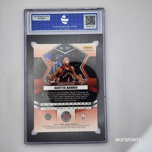 2021 Panini Mosaic Red Mosaic Scottie Barnes #207 ISA 10 Gem Mint