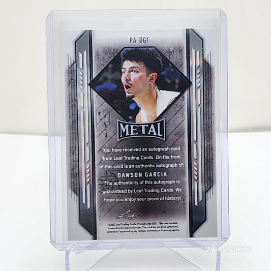 2021-22 Leaf Metal Portrait Auto Silver Wave Dawson Garcia Pa-dg1