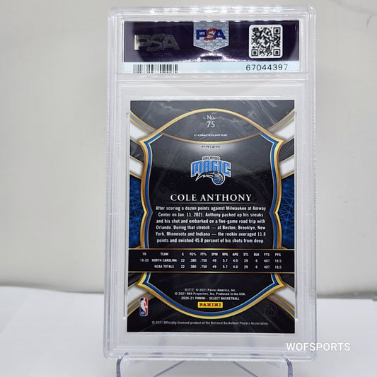2020-21 Panini Select Silver Prizm Rookie Cole Anthony #75 PSA 10 Gem Mint