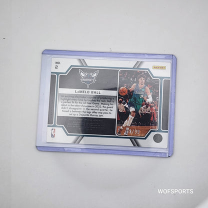 2021-22 Panini Obsidian LAMELO BALL #2 Pitch Black 69/99 Charlotte Hornets