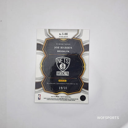 2023 Panini Select Orange Flash Auto 15/30 Joe Harris #S-JOE Brooklyn Nets