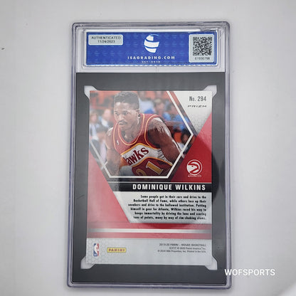 2019 Panini Mosaic Blue Refractive Auto Dominique Wilkins #294 ISA
