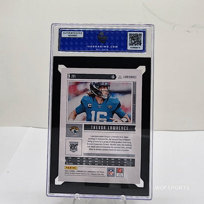 2021 Panini Chronicles Luminance Update Pink Trevor Lawrence Rookie #201 RC ISA 9 Mint
