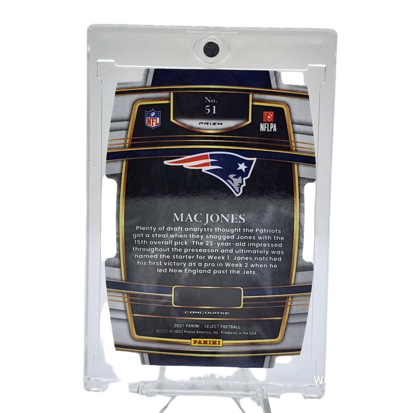 2021 Panini Select ZEBRA Prizm Die Cut Mac Jones RC #51 New England Patriots