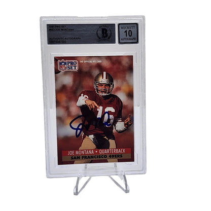1993 Pro Set Auto Joe Montana #653 San Francisco 49'ers BGS 10 Gem MT