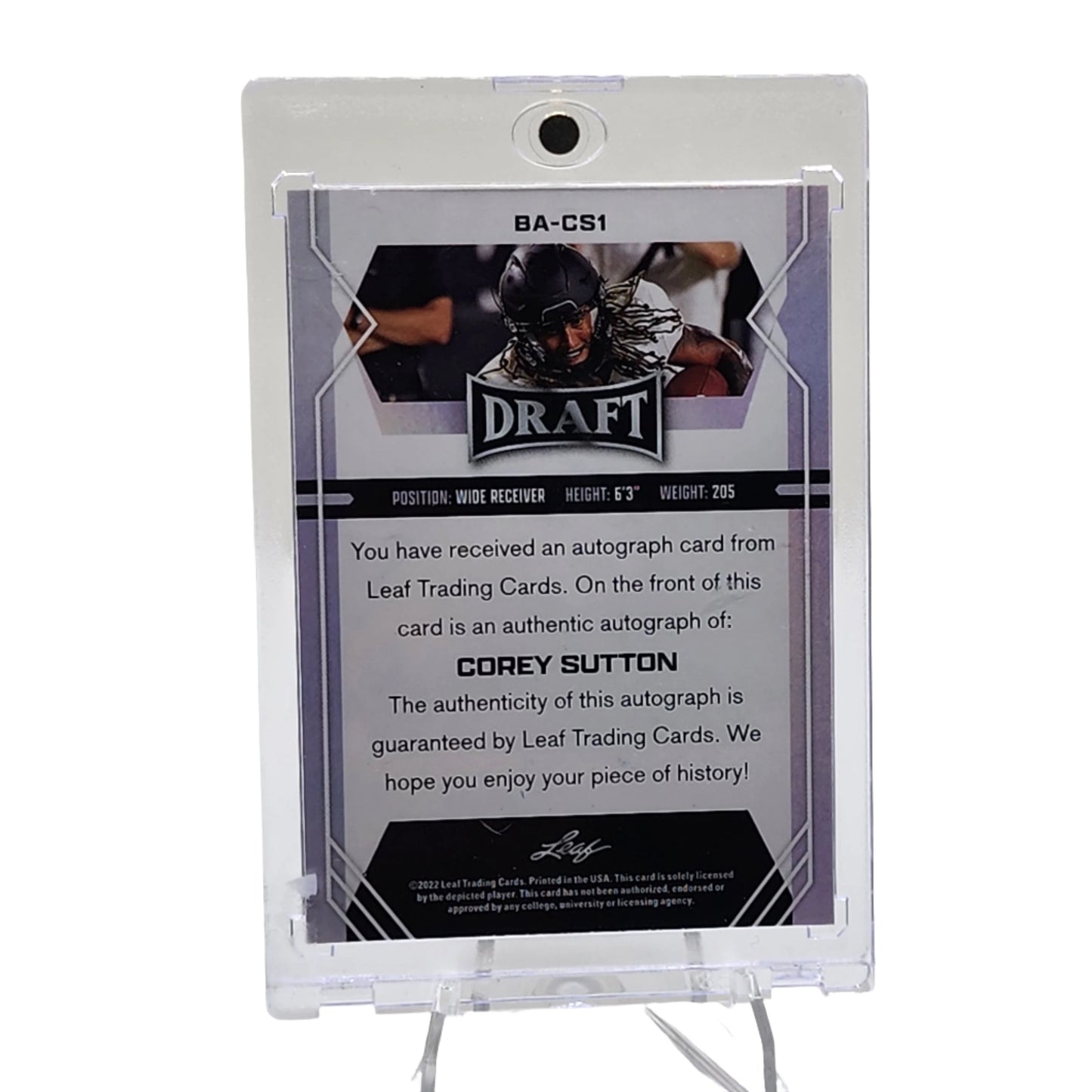 2021 Leaf Metal Draft Blue Rookie Auto Corey Sutton BA-CS1 - Detroit Lions