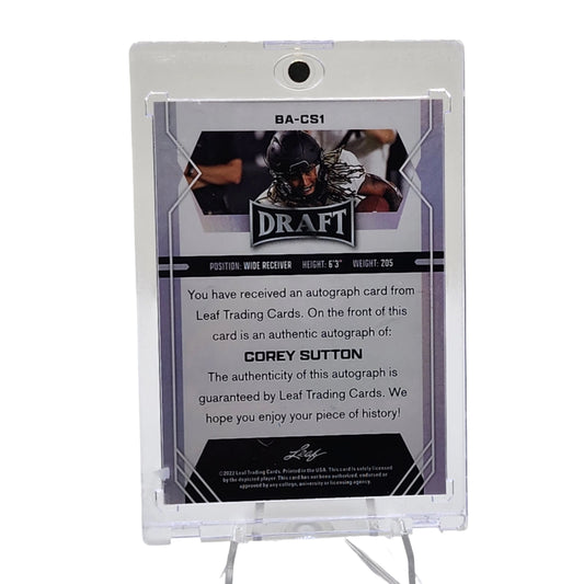 2021 Leaf Metal Draft Blue Rookie Auto Corey Sutton BA-CS1 - Detroit Lions