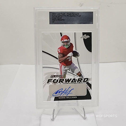 2021 Leaf Metal Flash Forward Auto Pre-Production Proof Clear Silver Mario Williams 1/1