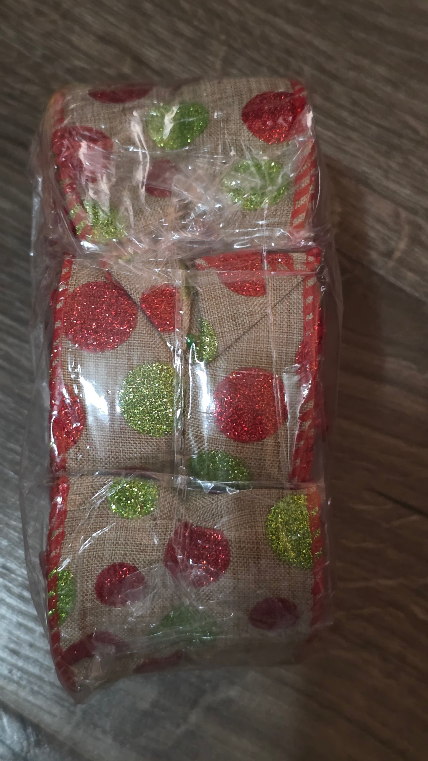 Christmas Ribbon Wired 5 Yards 2.5 inch Red and Green Polka Dots