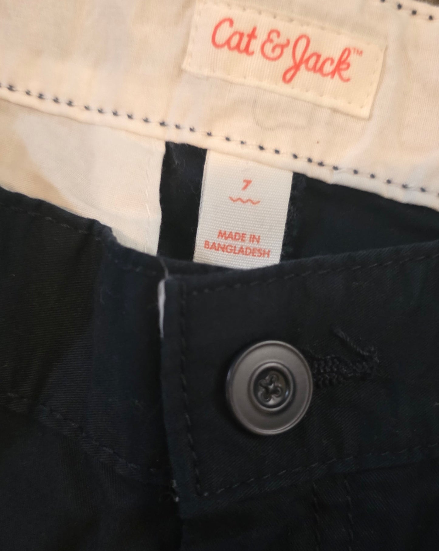 Cat & Jack Boys' Flat Front "At the Knee" Chino Shorts Dark Navy Size 7 & 16 NWT