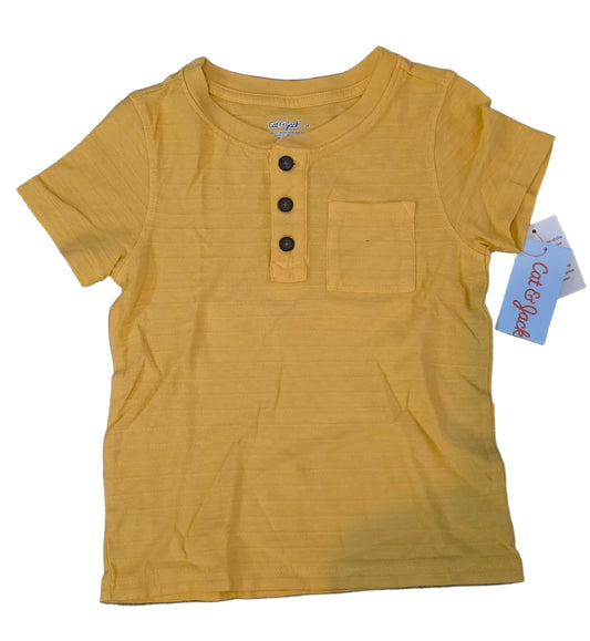 Cat & Jack Short-Sleeve Henley Pocket T-Shirt for Toddler Boys Size 2-4T