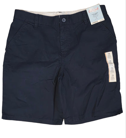 Cat & Jack Boys' Flat Front "At the Knee" Chino Shorts Dark Navy Size 7 & 16 NWT