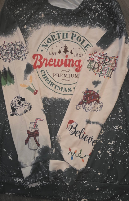 North Pole Brewing Sweater, Christmas Sweatshirt, North Pole Brewing Size M