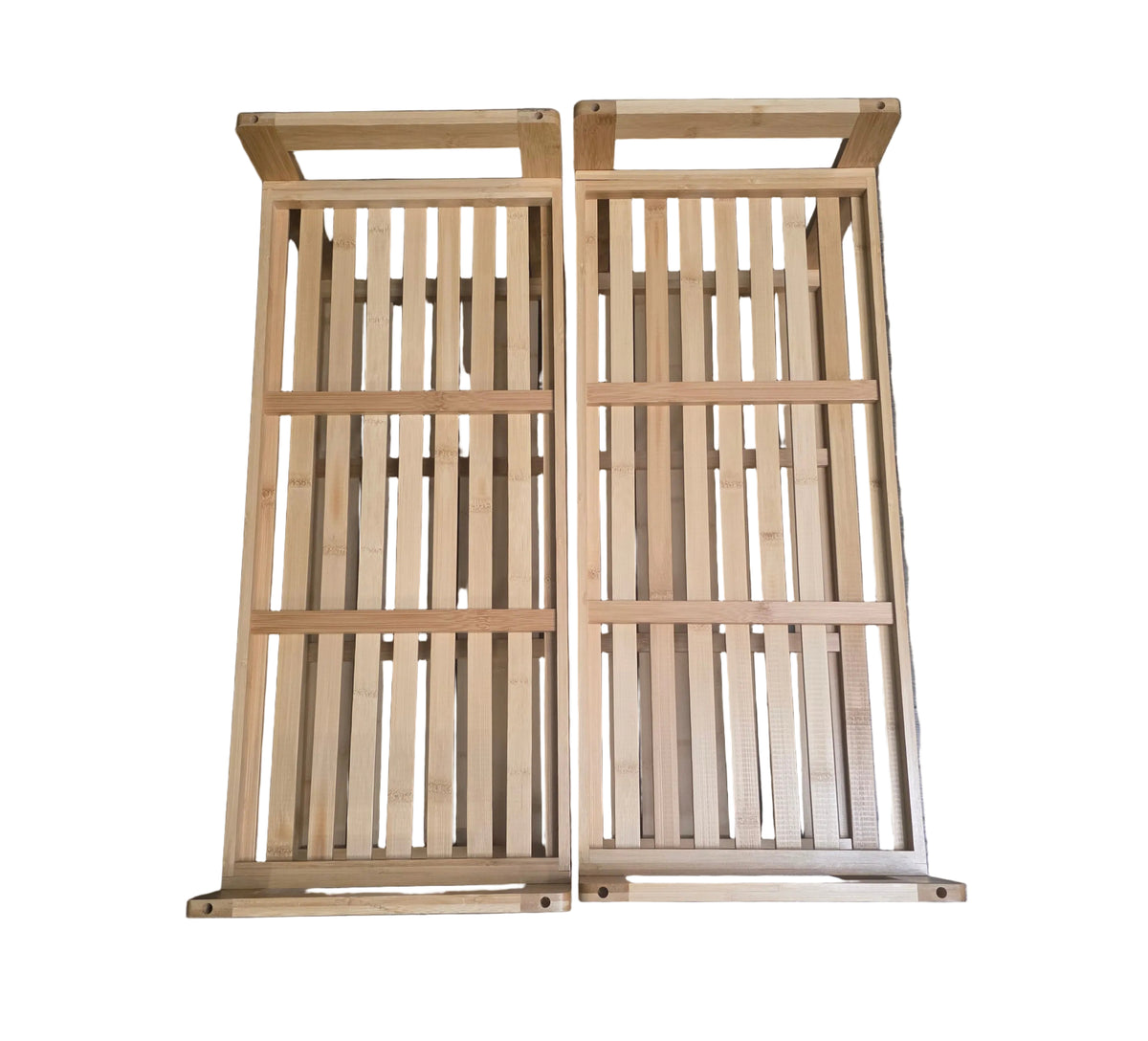 Bamboo 2-Tier Shoe Rack Storage Organizer – Set of 2