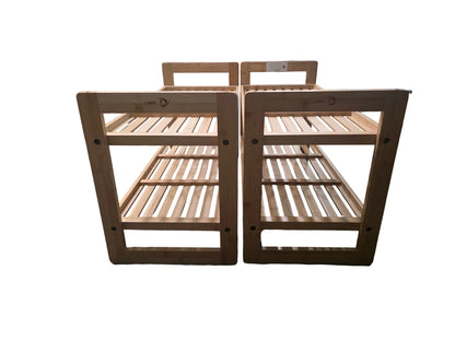 Bamboo 2-Tier Shoe Rack Storage Organizer – Set of 2