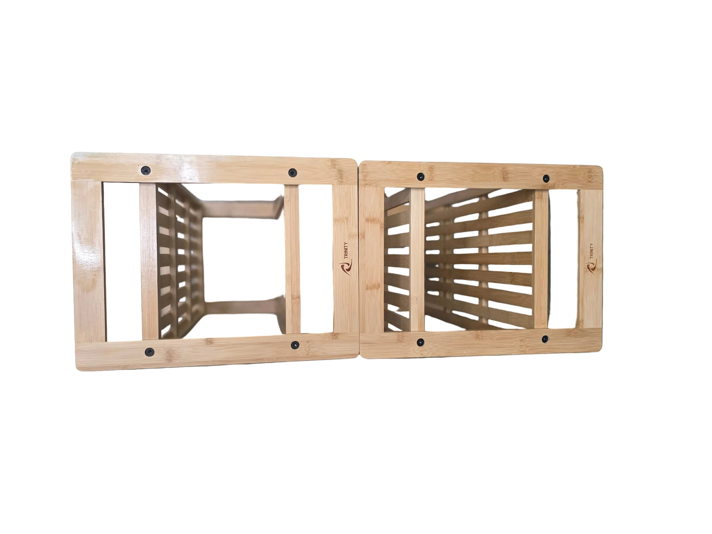 Bamboo 2-Tier Shoe Rack Storage Organizer – Set of 2