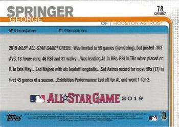 2019 Topps Chrome Update Pink Refractor George Springer ASG #78 Houston Astros