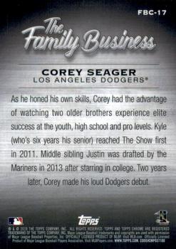 2019 Topps Chrome Update he Family Business Corey Seager #FBC-17 Los Angeles Dodgers
