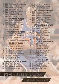 1993-94 Fleer Ultra Basketball Cards #176-200 Choose Yours