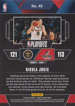 2019-20 Panini NBA Hoops Road to the Finals Second Round 197/999 Nikola Jokic #45