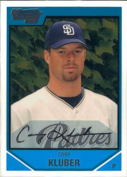 2007 Bowman Draft Picks & Prospects 1st Bowman Chrome CorEy Kluber #BDPP29 San Diego Padres