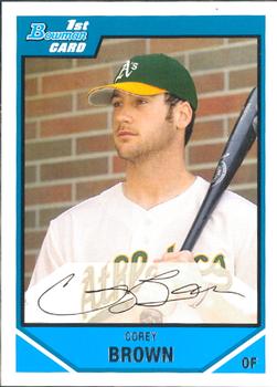 2007 Bowman Draft Picks & Prospects 1st Bowman #BDPP3 Corey Brown Oakland Athletics