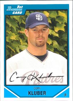 2007 Bowman Draft Picks & Prospects 1st Bowman Corey Kluber #BDPP29 San Diego Padres