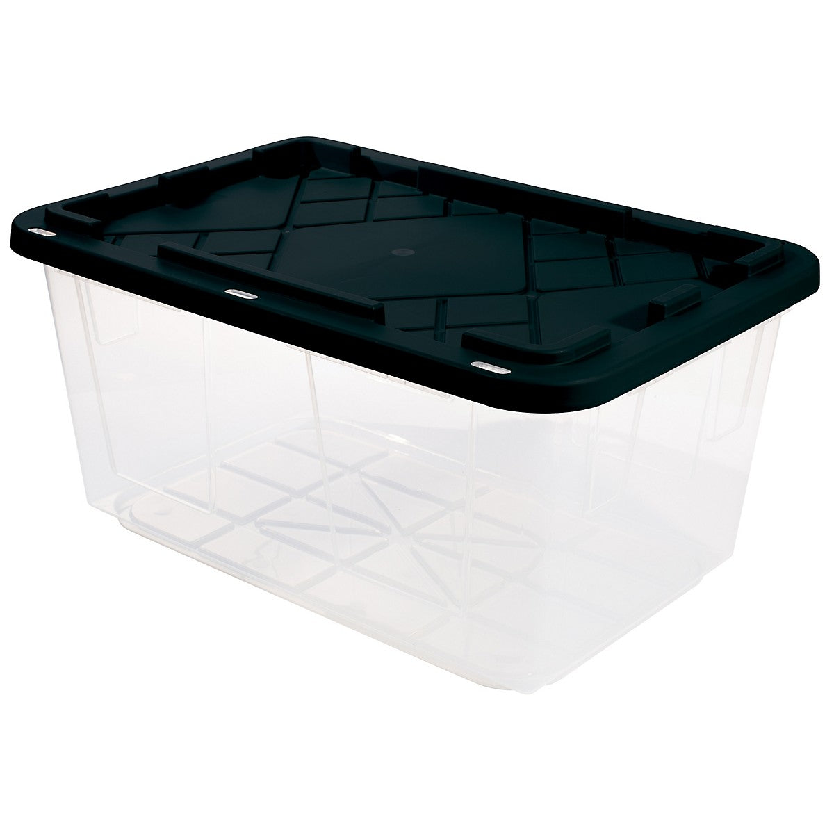 GreenMade 27 Gallon Clear Storage Bins - 8 Pack - Black Lid