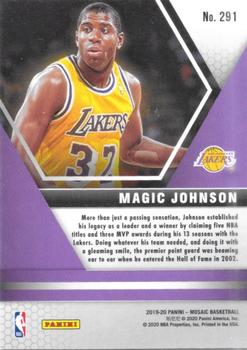 2019-20 Panini Mosaic Silver Magic Johnson #291 Los Angeles Lakers
