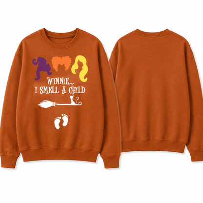 Women's 'I Smell a Child' Halloween Pregnancy Announcement Sweatshirt Size Small