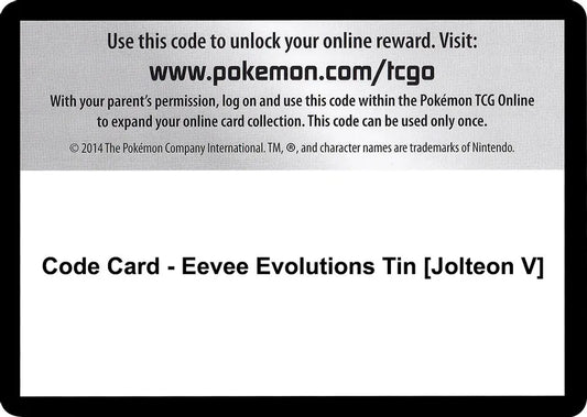 Code Card - Eevee Evolutions Tin [Jolteon V] - SWSH07: Evolving Skies (SWSH07)