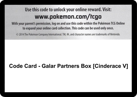 Code Card - Galar Partners Box [Cinderace V] - SWSH01: Sword & Shield Base Set (SWSH01)