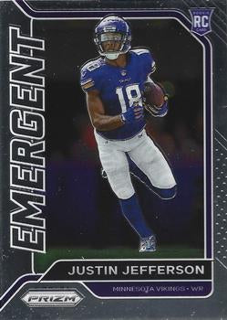 2020 Panini Prizm Emergent Justin Jefferson #10 Minnesota Vikings