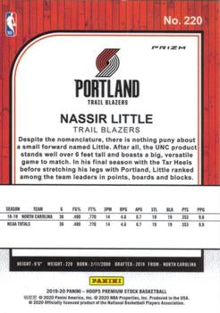 2019-20 NBA Hoops Premium Nassir Little Blue Cracked Ice RC #220 Trailblazers