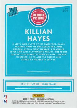2020-21 Panini Donruss  Killian Hayes #204 Detroit Pistons