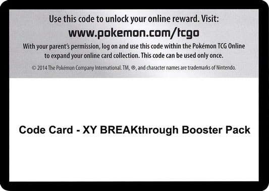 Code Card - XY BREAKthrough Booster Pack - XY - BREAKthrough (BKT)
