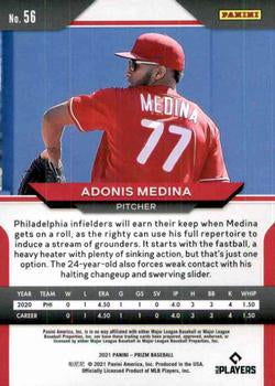 2021 Panini Prizm Adonis Medina Rookie Silver Prizm #56 Philadelphia Phillies