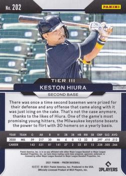 2021 Panini Prizm Keston Hiura Silver Prizm #202 Milwaukee Brewers