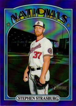2021 Topps Heritage Chrome Purple Refractor Stephen Strasburg #621 Washington Nationals