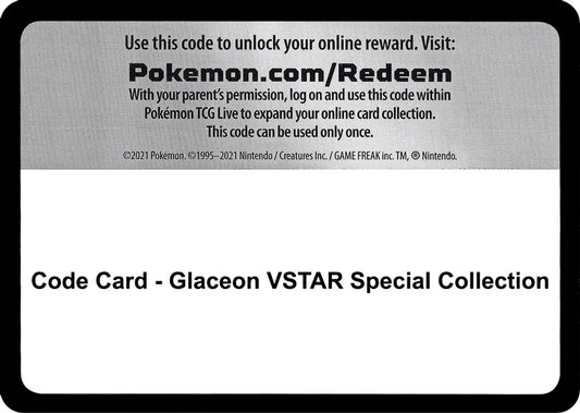 Code Card - Glaceon VSTAR Special Collection - SWSH09: Brilliant Stars (SWSH09)