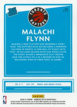 2020-21 Donruss Optic Pulsar Rated Rookies Malachi Flynn #179 Toronto Raptors