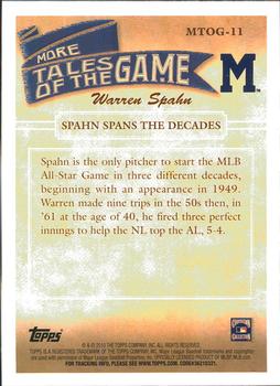2010 Topps More Tales of the Game #MTOG-11 "Spahn Spans The Decades"