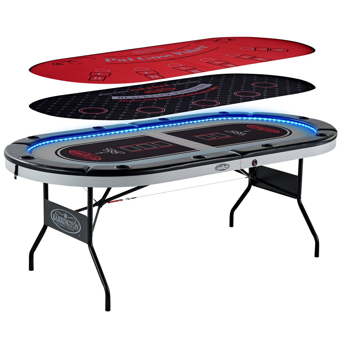 Barrington 10-Player Poker Table with LED Lights - image 2