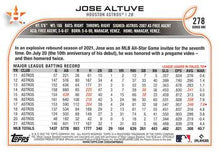 将图片加载到图库查看器，2022 Topps Jose Altuve #HOU-1 Houston Astros

