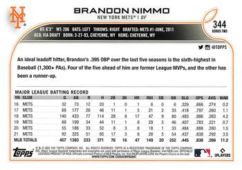 2022 Topps Brandon Nimmo #344 New York Mets
