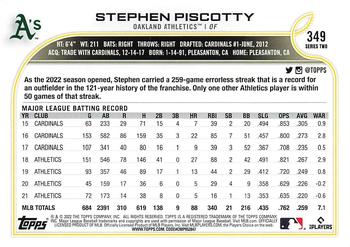2022 Topps Stephen Piscotty #349 Oakland Athletics