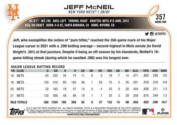 2022 Topps Jeff McNeil #357 New York Mets